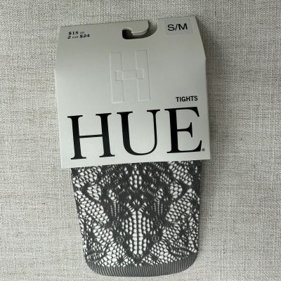 Hue Womens Floral Lace Net Tights Color Steel Size S/M
