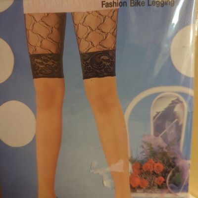 VTG 80's Black Lace Bike Short Footless Leggings One Size New In Package Madonna