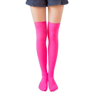 Thigh High Stockings Solid Color Elastic Solid Color Sexy Stockings Colorful