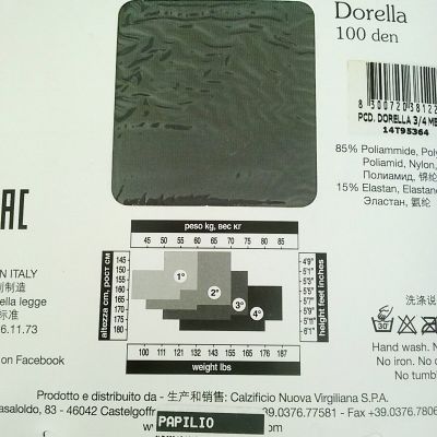 Trasparenze Dorella 100 Den Microfiber Footless Leggings Gray Size M/L