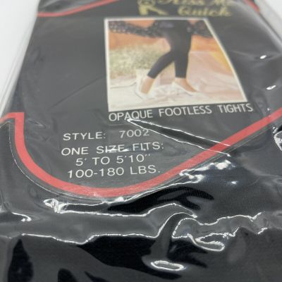 Black Opaque Footless Tights One Size Fits Most NIP
