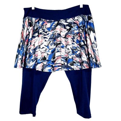 Honour Sport Women Skirted Legging XL Blue Tennis Active Gym Workout Exercise