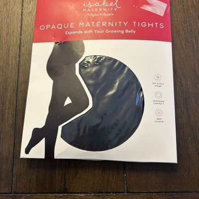 INGRID & ISABEL Maternity Black Opaque Tights Pantyhose Sz S/M Small Med. B09