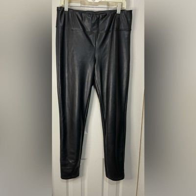 Laundry Black Faux Leather Leggings size Large