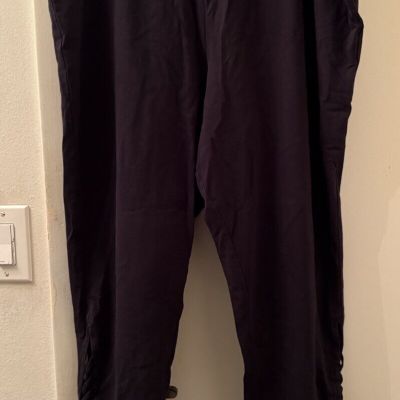 Roamans ~ Cotton Blend Elastic Waist Black Leggings ~ Plus Size 2X (26/28)