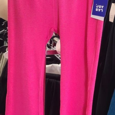 Joy Lab Pink High Rise Ribbed Flexible Knit Flare Leg Leggings Sz: XXL NWT
