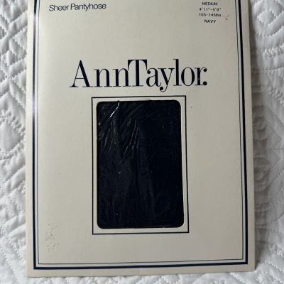Vintage Ann Taylor Pantyhose Hosiery - Ultra Sheer Lycra Sandalfoot  Medium NAVY
