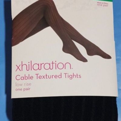 Ebony Cable Textured Tights Low Rise Size SM/MED 100-135 Lb 4'11-5'5 Xhilaration