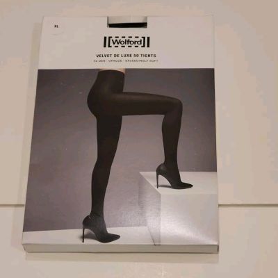 Wolford velvet De Luxe 50 10687 black XL new in box