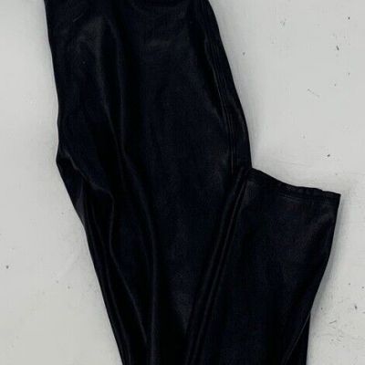 Spanx womens black shiny faux leather leggings NWT sz XL