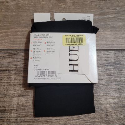 NWT Hue Opaque Tights Control Top Size 1 Black