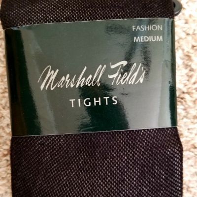 Marshall Fields Fashion Tights Women's Size M, Mesh, Semi-Opaque Black Pantyhose