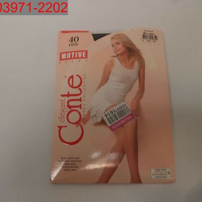 Conte Women's Microfiber Semi-Matte Black, 40 Denier Pantyhose, L 4811473056342