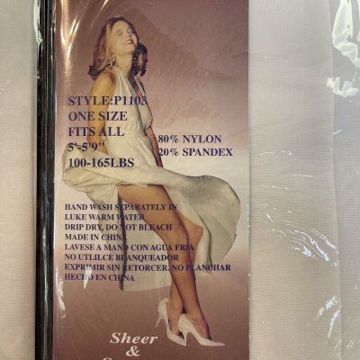 NOS Sophia Support Pantyhose Control Top One Size Fits All  - White