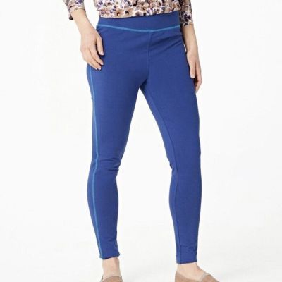 Logo Lori Goldstein Layers Contrast Stitch Leggings Size 5X Twilight Blue