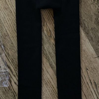 Black Spandex Winter Fleece Lined Tights Footed  X-Small. Thick Free shipping
