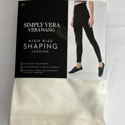 NEW!Women's Simply Vera Wang High Rise Shaping / Slimming Leggings~White ~Sz 2X