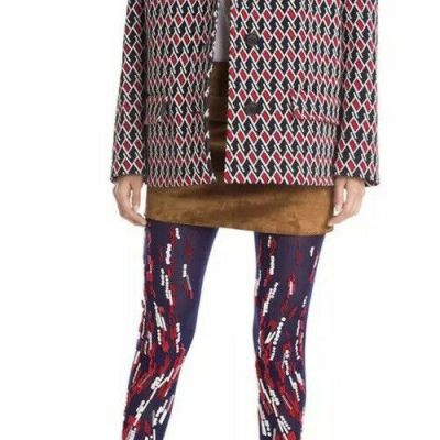 NWT $1630 PRADA Beaded Tights Blue/Red Size S ( 2 ) Made In Italy
