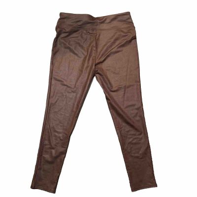 NWOT All Worthy Hunter McGrady Ultimate Faux Leather Legging Chocolate Size L