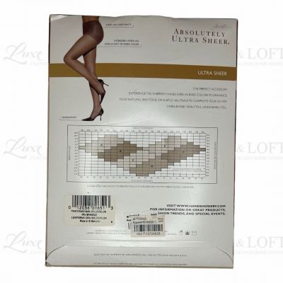 Hanes 707 Absolutely Ultra Sheer Control Top Sandalfoot Pantyhose Jet Size F