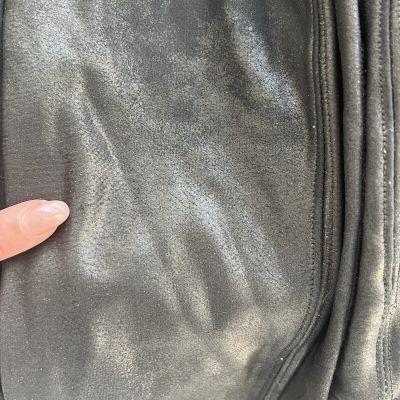 SPANX Faux Leather Shiny LEGGINGS #2437Q-BLACK-Size Medium