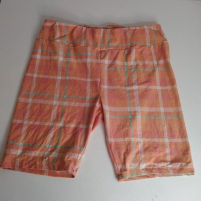 Women's Spandex Short Pants Leggings Orange Running Gym Fitness Shorts, Sz XL