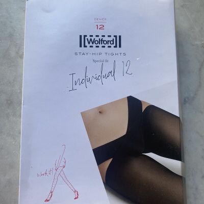 Wolford Black Stay Hip Black Tights Open Box but Unworn