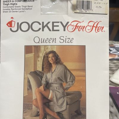 Jockey Women’s Thigh HI’s  Size Queen Tall White