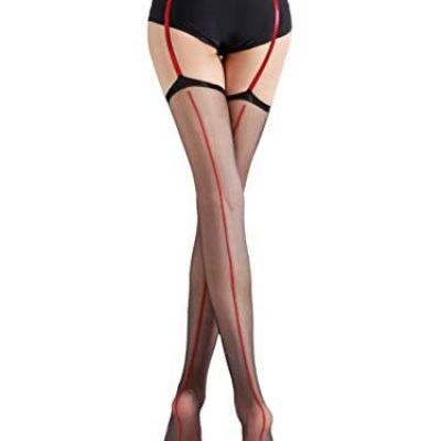 Sahabowi Garter Stockings For Women Sheer High Waist Suspender Tights Super E...