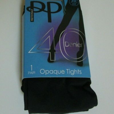 Pretty Polly 40 Denier Opaque tights Style PNAVA3 Black XL (US seller)