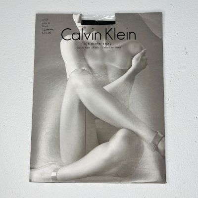 Calvin Klein Pantyhose Ultimate Sexy X10F Black Size A 12 Denier Sheer To Waist