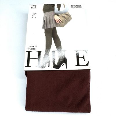 Hue Opaque Tights Womens Size 1 (100-150 Lbs) Nutmeg 1 Pair New