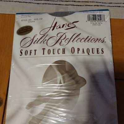 Hanes Silk Reflections Opaque Pantyhose Size Cd Stone