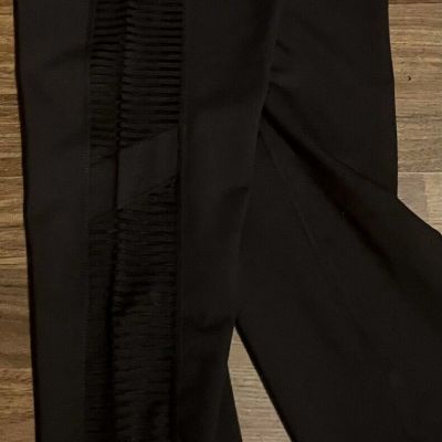 NWT Walk Pop Black Leggings with Sheer Leg Design Size Large Silky Soft