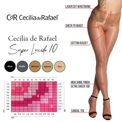 Cecilia de Rafael Eterno Super Lucido 10D Ultra Glossy Pantyhose - Plus Sizes