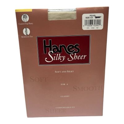 Vintage Hanes Silky Sheer Pantyhose Pearl Size CD Control Top Reinforced Toe