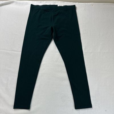 Style and Co Leggings Womens Petite Medium Pine Green Pull On Soft Cotton New