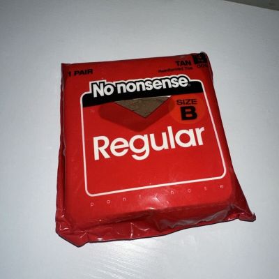 VTG No Nonsense Regular Nylon Leg Reinforced Toe Pantyhose Tights Tan 009 Size B