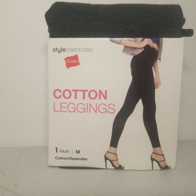 Hanes Women's Style Essentials Cotton Spandex Leggings Heather Gray M