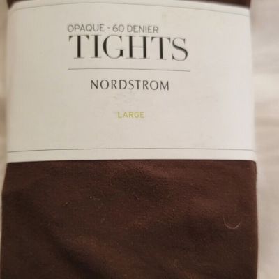 NORDSTROM OPAQUE TIGHTS 60 DENIER BROWN Sz Large Fits 5'2-5'10