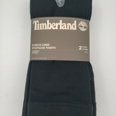 2 Pairs Timberland Fleece Lined Footless Tights, Women's Medium/Large, M/L ? New