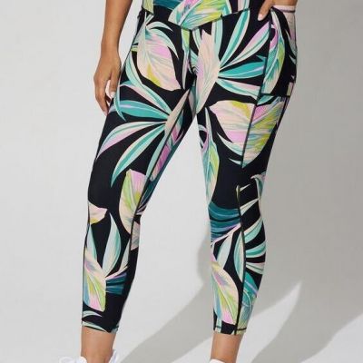 NWT Torrid Performance Core Crop V Band Active Legging Womens Size 3X Tropical