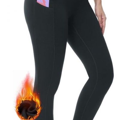 BALEAF Women's Large Black Yoga Pants Capri with Pockets Work out NWT