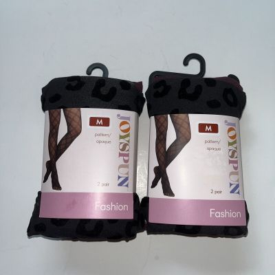 Joyspun Leopard and Opaque Tights 2 Packages Size M