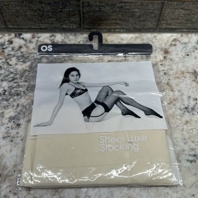 New American Apparel Sheer Luxe stockings Pearl One size thigh high