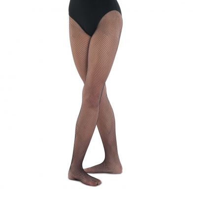 BodyWrappers A61 and C61 Seamless Fishnet Tights - Black - NEW