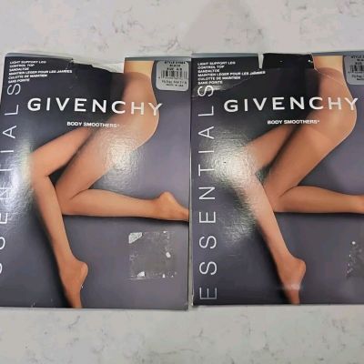 Lot Of 2 GIVENCHY Body Smoothers Sz A/B Control Top Support  BLACK Pantyhose
