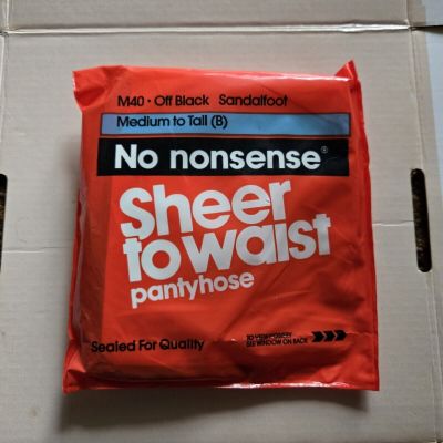 New No nonsense M40 Sheer to Waist Pantyhose Off Black B Med To Tall Sandalfoot