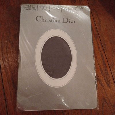 Christian Dior Pantyhose Size 2 Graphite Gray #4533 Ultra Sheer Leg Control Top