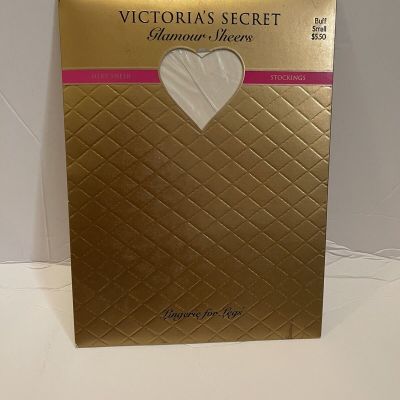 Vintage Victoria's Secret Glamour Sheers Stockings Silky Sheer Size Small Buff